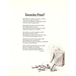 Remember, Friend? Alice Short 1970s Poem Retro Kitsch Wall Art SF7